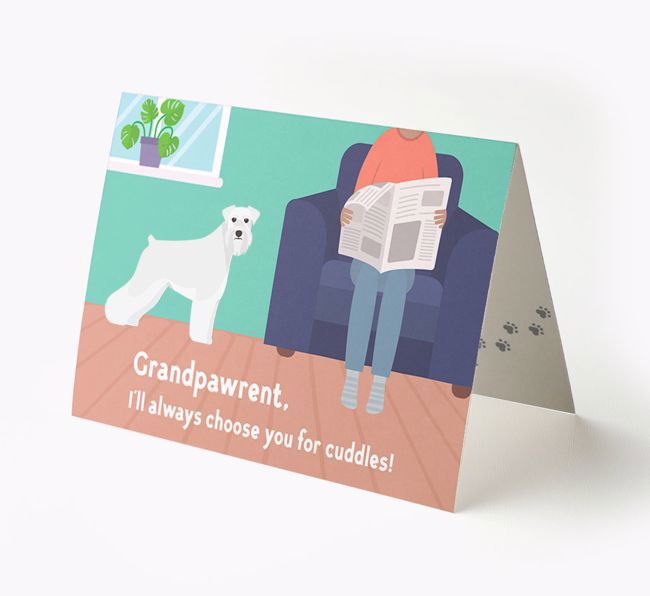 'Grandpawrent, I'd Always Choose You For Cuddles' - Personalized {breedFullName} Card