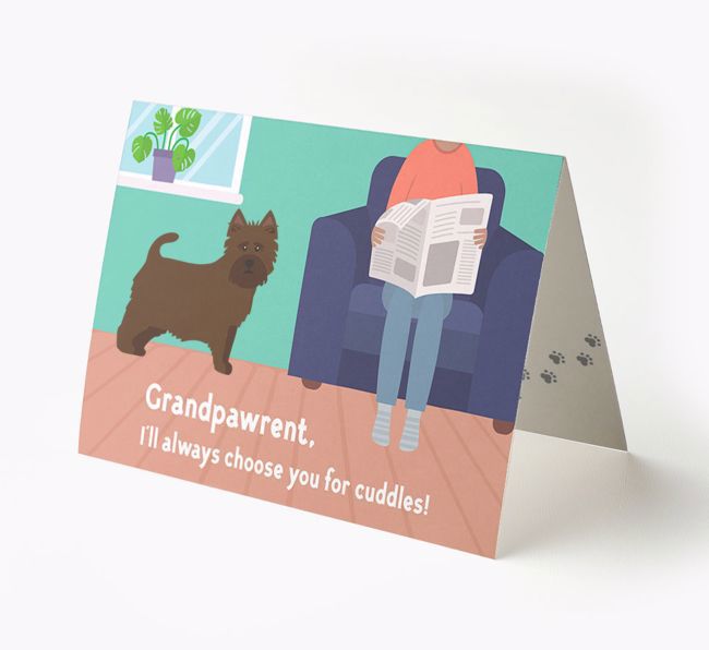 'Grandpawrent, I'll Always Choose You For Cuddles' - Personalised {breedFullName} Card