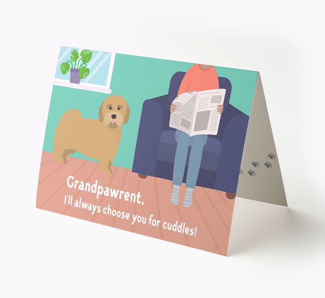 'Grandpawrent, I'll Always Choose You For Cuddles' - Personalised {breedFullName} Card