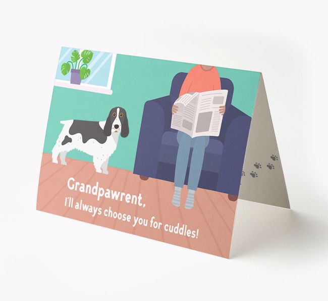 'Grandpawrent, I'll Always Choose You For Cuddles' - Personalised {breedFullName} Card