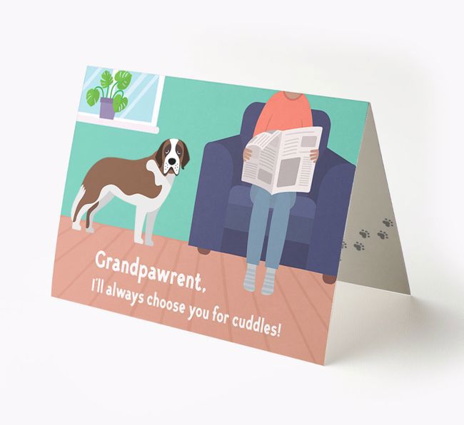 'Grandpawrent, I'll Always Choose You For Cuddles' - Personalised {breedFullName} Card