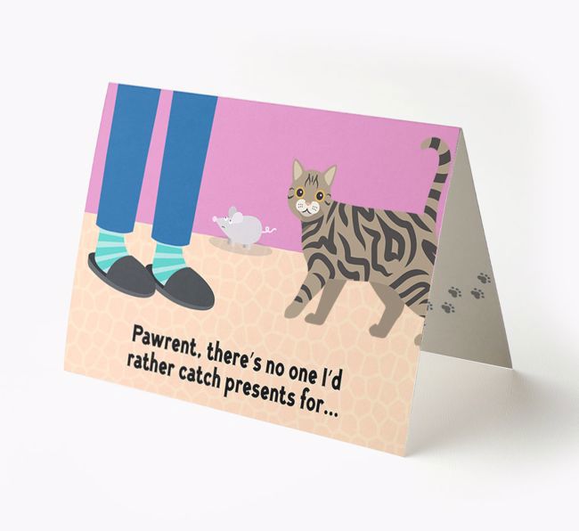 'Pawrent, There's No One I'd  Rather Catch Presents For' - Personalised {breedFullName} Card