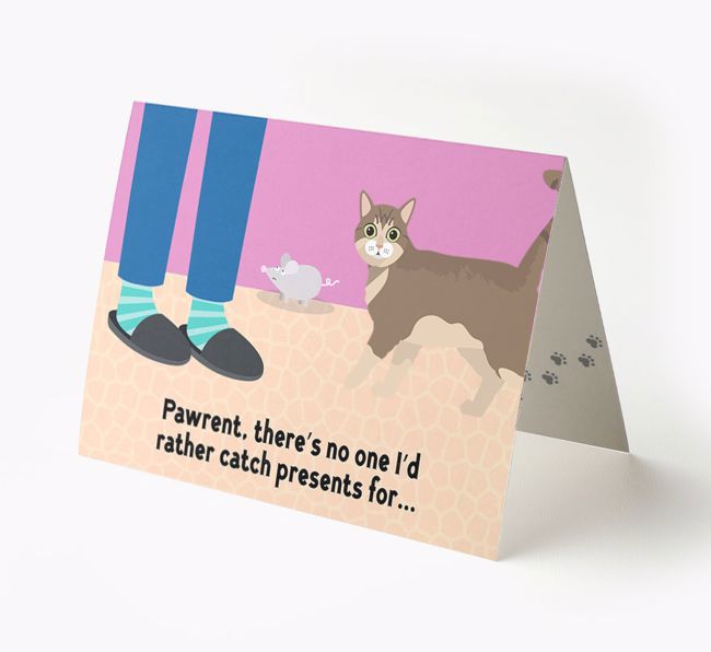 'Pawrent, There's No One I'd  Rather Catch Presents For' - Personalised {breedFullName} Card