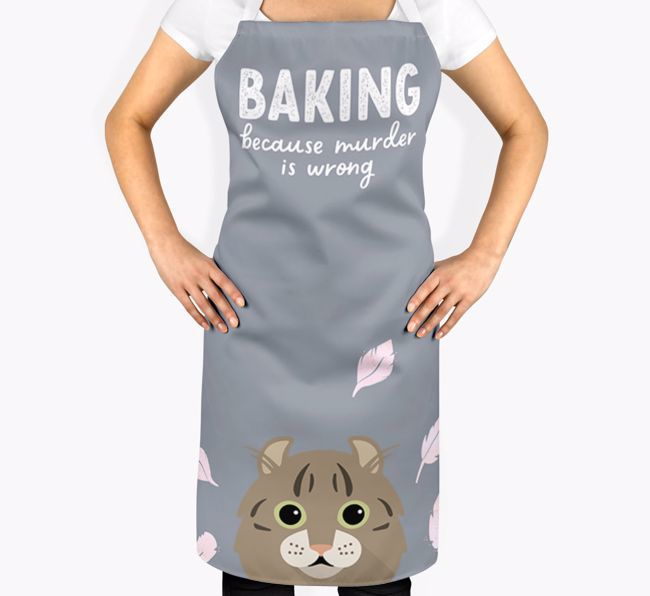 'Baking Because Murder is Wrong' - Personalised {breedCommonName} Apron