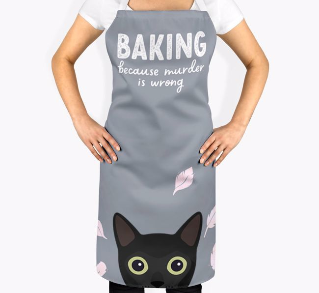 'Baking Because Murder is Wrong' - Personalised {breedCommonName} Apron