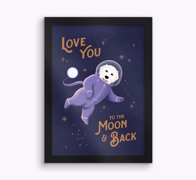 'Love you to the Moon & back' - Personalised {breedFullName} Framed Print