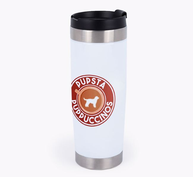 'Pupsta Puppuccino' - Personalized Travel Flask with {breedFullName} Silhouette