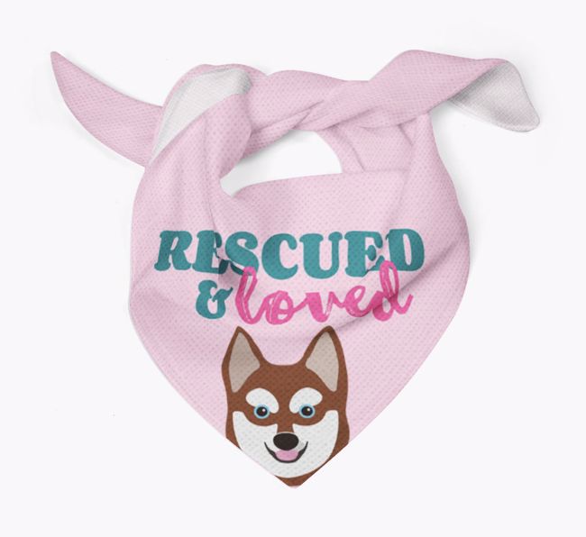 'Rescued and Loved' - Personalised {breedFullName} Bandana