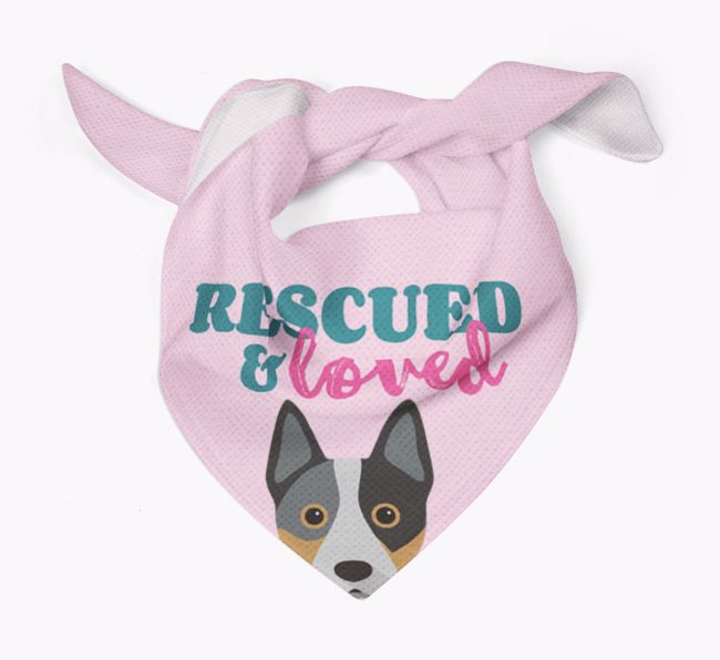 'Rescued and Loved' - Personalised {breedFullName} Bandana