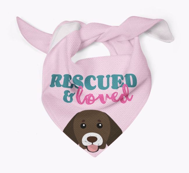 'Rescued and Loved' - Personalised {breedFullName} Bandana