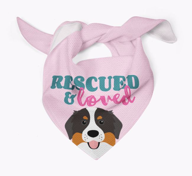 'Rescued and Loved' - Personalized {breedFullName} Bandana