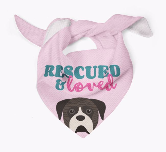 'Rescued and Loved' - Personalized {breedFullName} Bandana