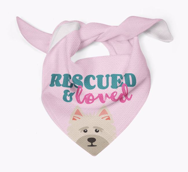 'Rescued and Loved' - Personalised {breedFullName} Bandana