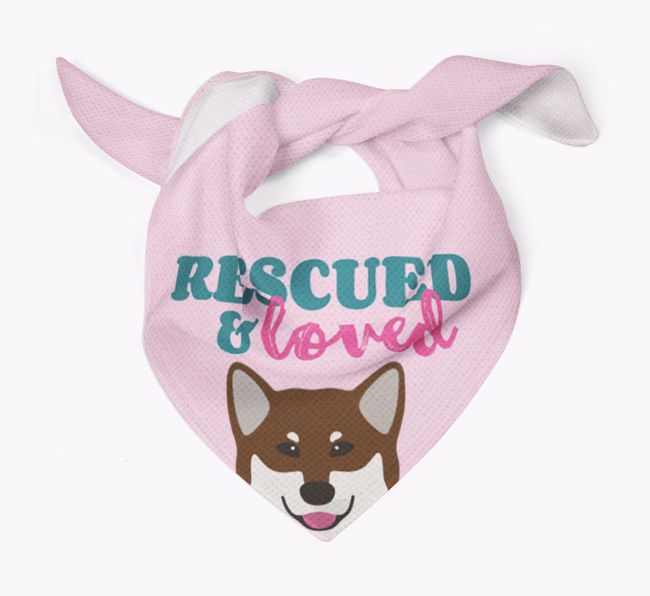 'Rescued and Loved' - Personalised {breedFullName} Bandana