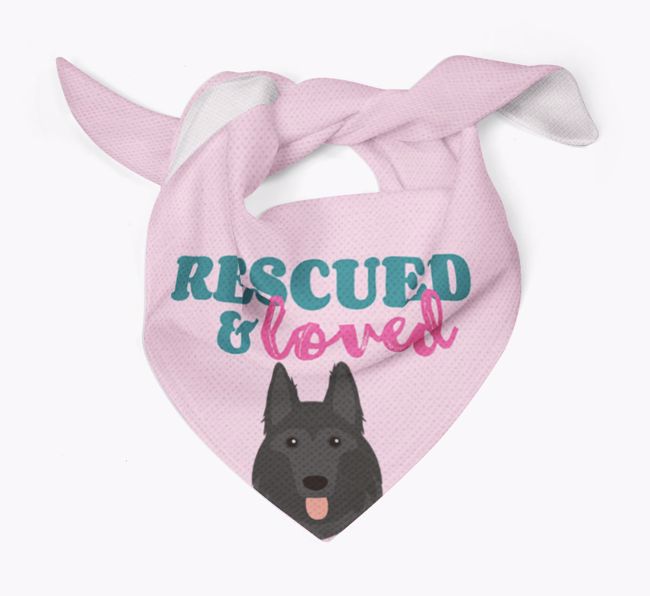 'Rescued and Loved' - Personalised {breedFullName} Bandana