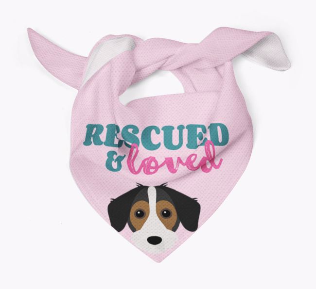 'Rescued and Loved' - Personalised {breedFullName} Bandana