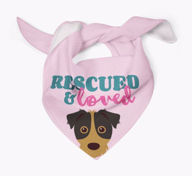 'Rescued and Loved' - Personalised {breedFullName} Bandana