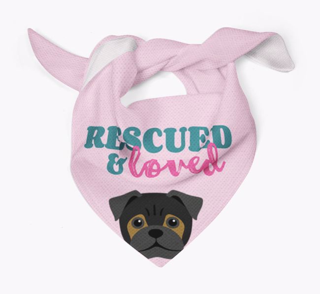 'Rescued and Loved' - Personalised {breedFullName} Bandana