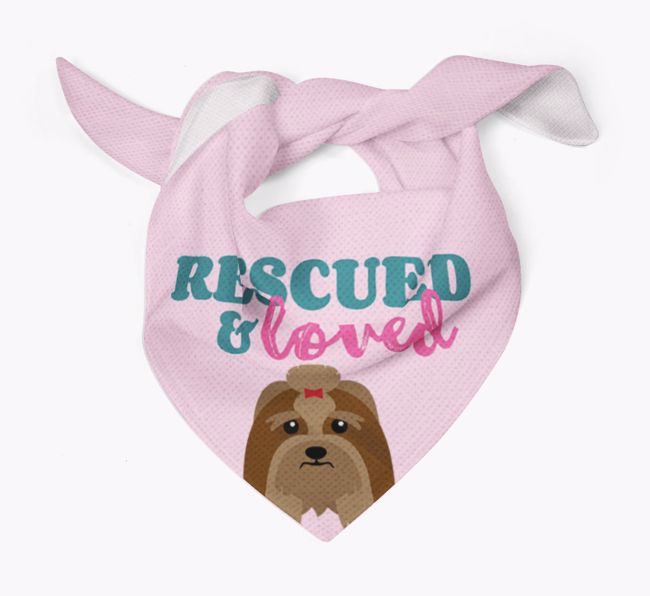 'Rescued and Loved' - Personalised {breedFullName} Bandana