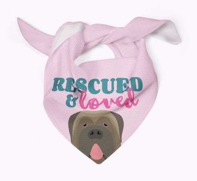 'Rescued and Loved' - Personalised {breedFullName} Bandana