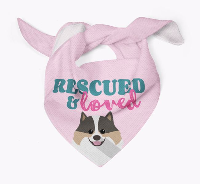 'Rescued and Loved' - Personalized {breedFullName} Bandana