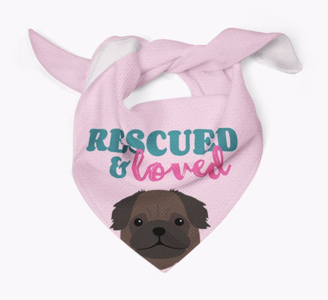 'Rescued and Loved' - Personalised {breedFullName} Bandana