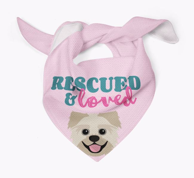 'Rescued and Loved' - Personalized {breedFullName} Bandana