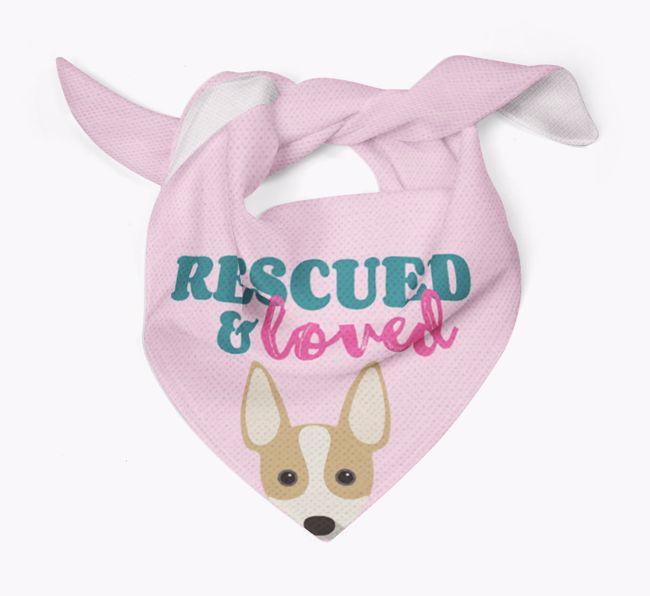 'Rescued and Loved' - Personalized {breedFullName} Bandana