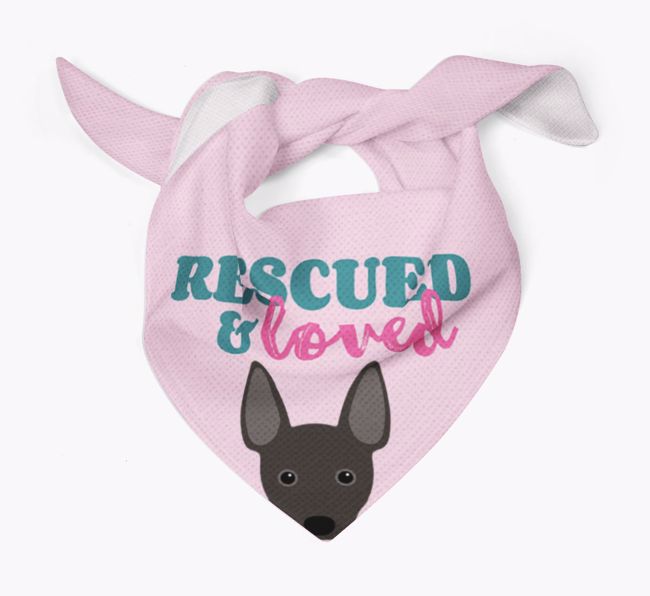 'Rescued and Loved' - Personalised {breedFullName} Bandana