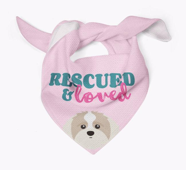 'Rescued and Loved' - Personalised {breedFullName} Bandana