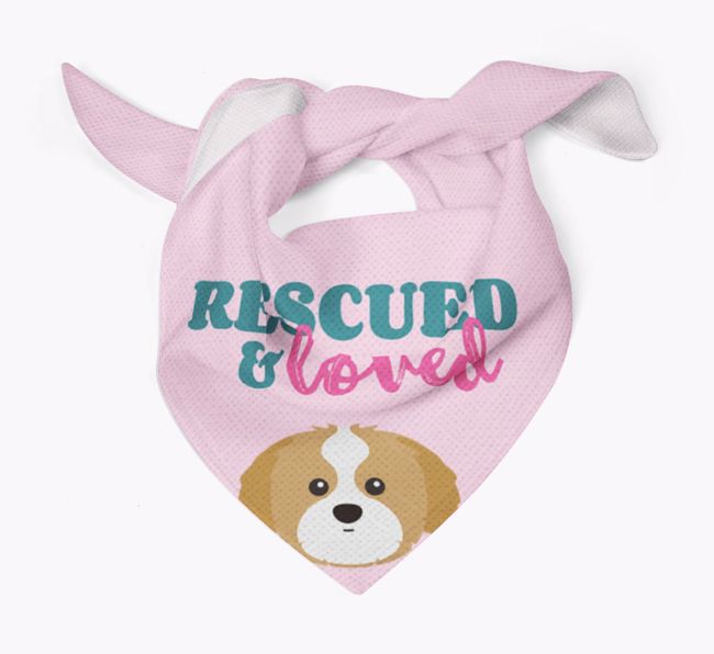 'Rescued and Loved' - Personalized {breedFullName} Bandana