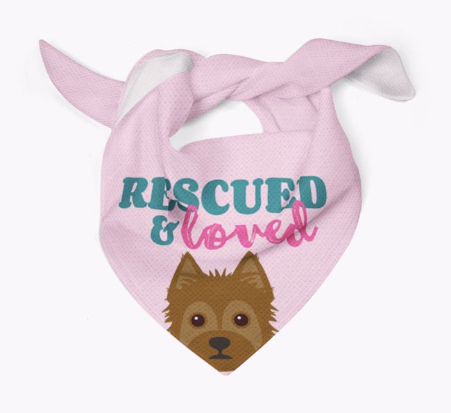 'Rescued and Loved' - Personalized {breedFullName} Bandana