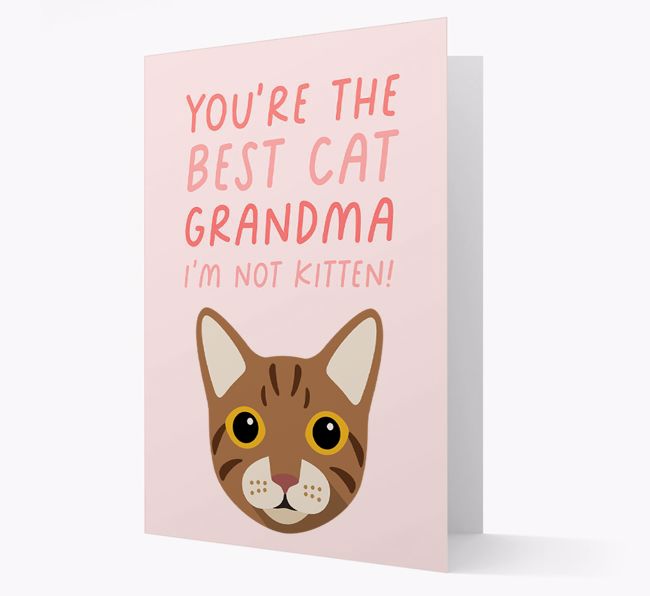 'Best Cat Grandma' - Personalized {breedCommonName} Card