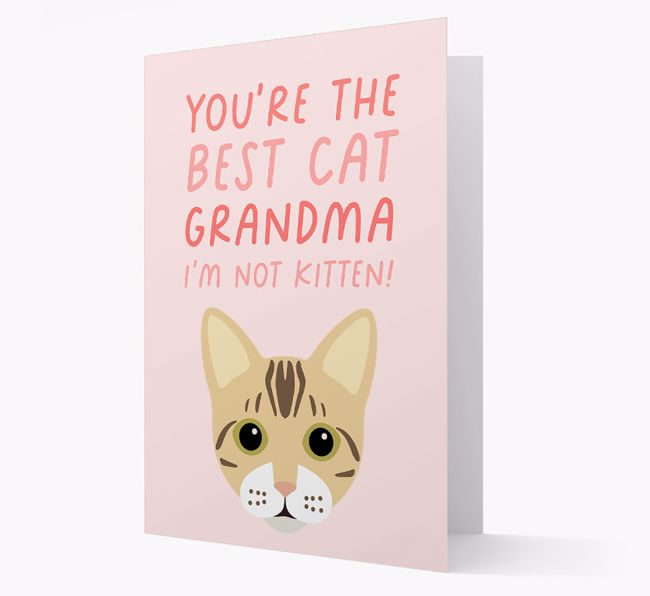 'Best Cat Grandma' - Personalized {breedCommonName} Card