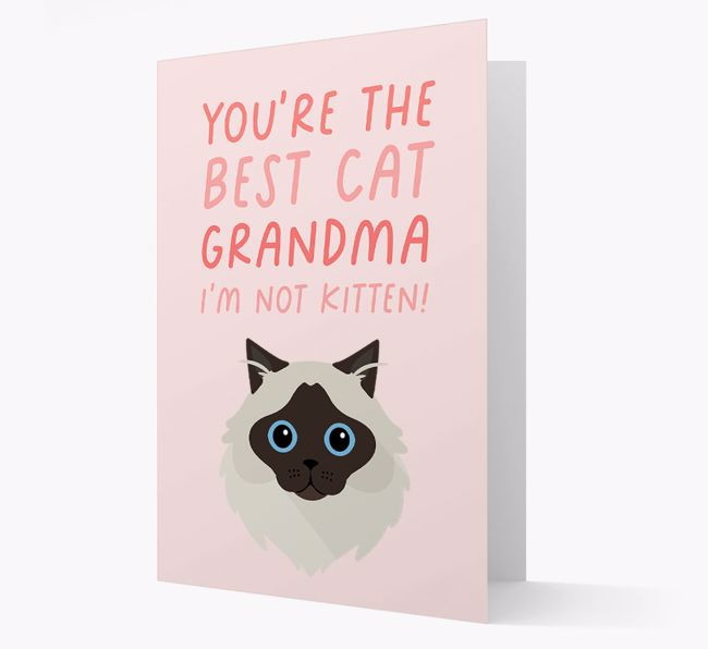 'Best Cat Grandma' - Personalized {breedCommonName} Card