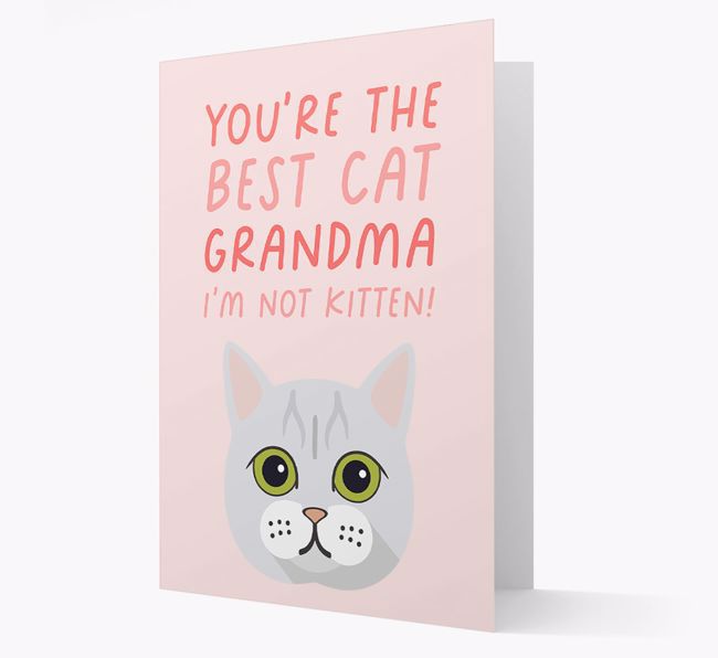 'Best Cat Grandma' - Personalized {breedCommonName} Card