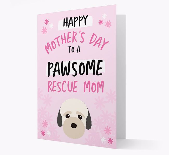 'Pawsome Rescue Mom' - Personalized {breedFullName} Card