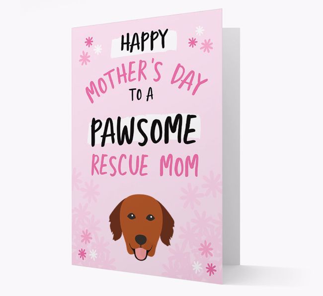 'Pawsome Rescue Mom' - Personalized {breedFullName} Card