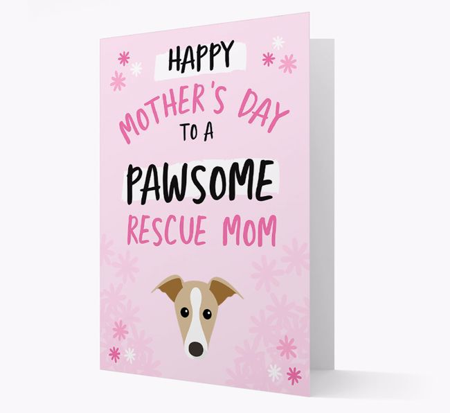 'Pawsome Rescue Mom' - Personalized {breedFullName} Card