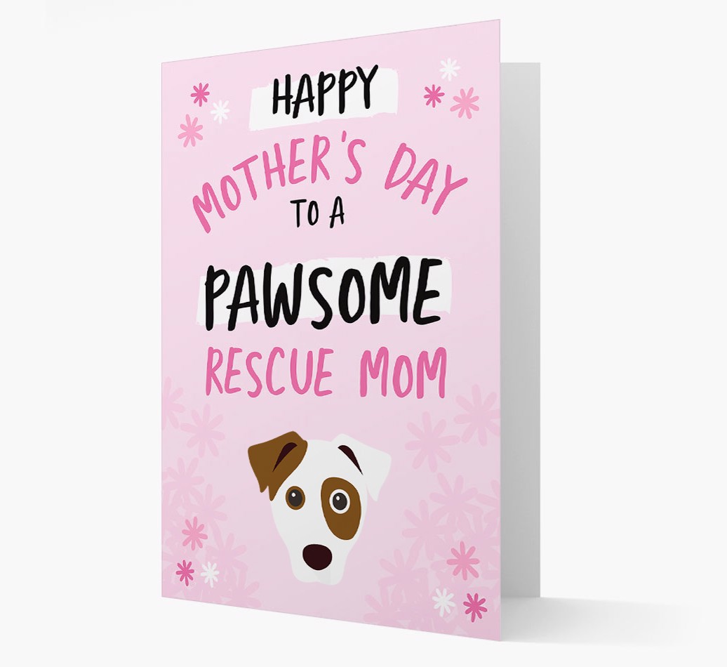 'Pawsome Rescue Mom' - Personalized {breedFullName} Card