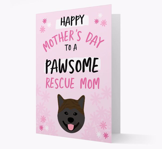 'Pawsome Rescue Mom' - Personalized {breedFullName} Card