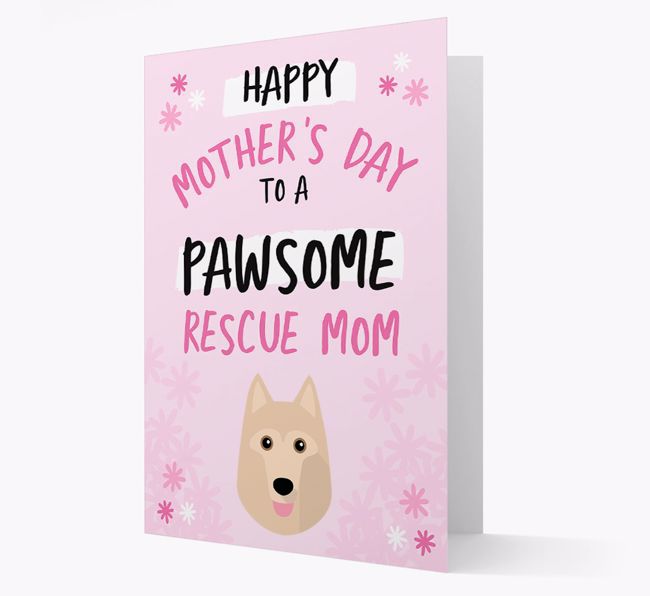 'Pawsome Rescue Mom' - Personalized {breedFullName} Card