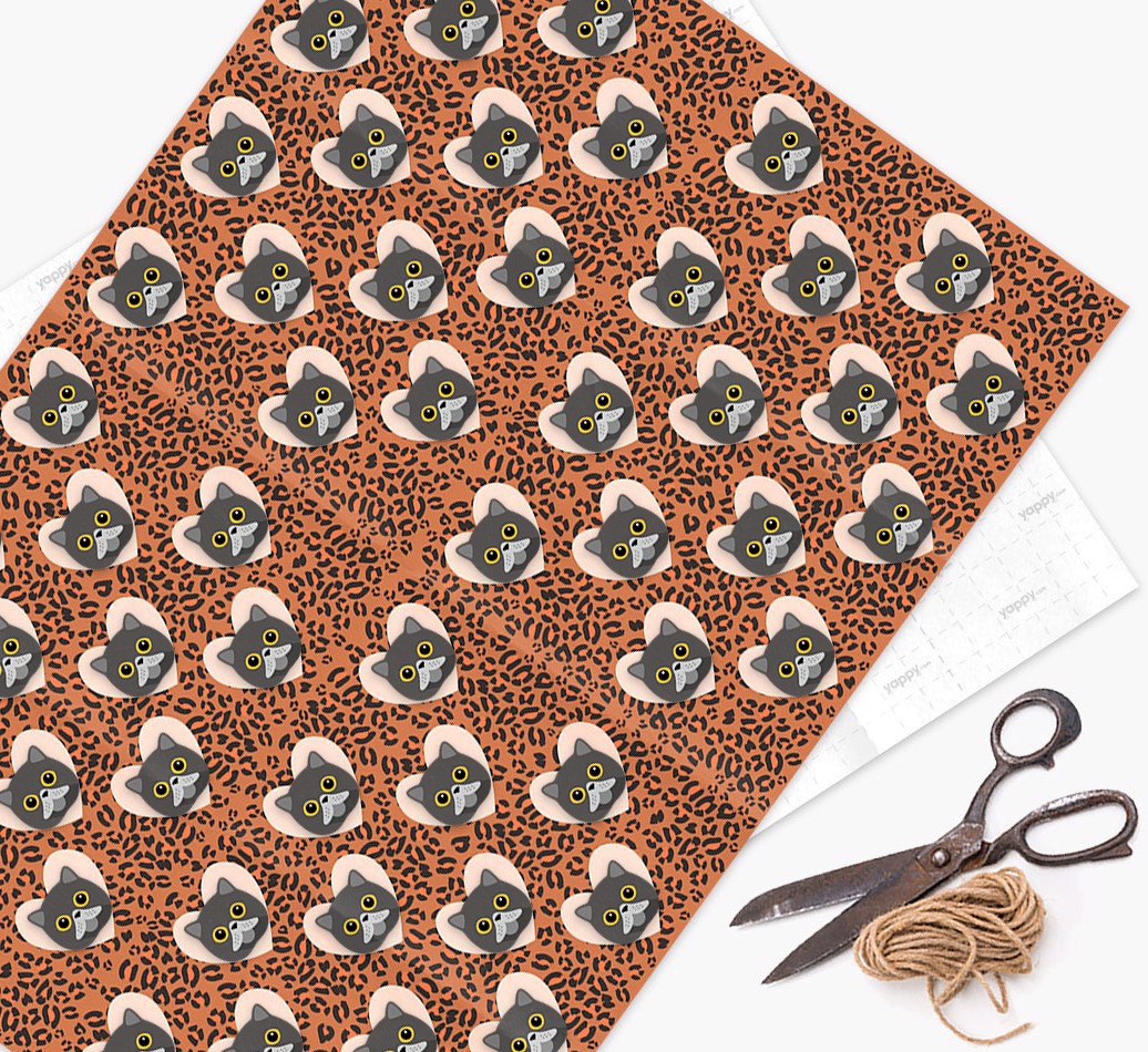 'Leopard Print' - Personalised {breedCommonName} Wrapping Paper