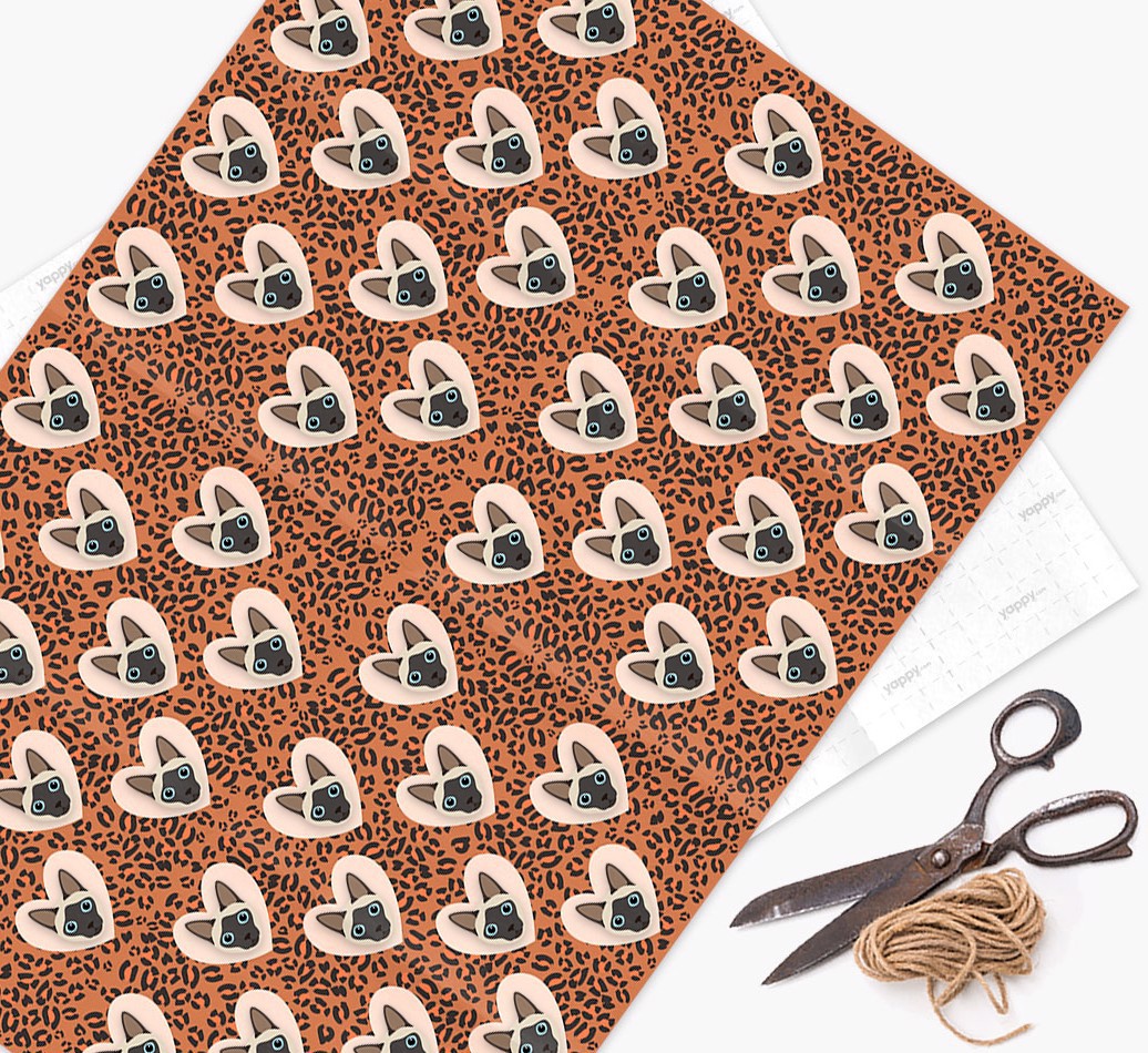 'Leopard Print' - Personalised {breedCommonName} Wrapping Paper