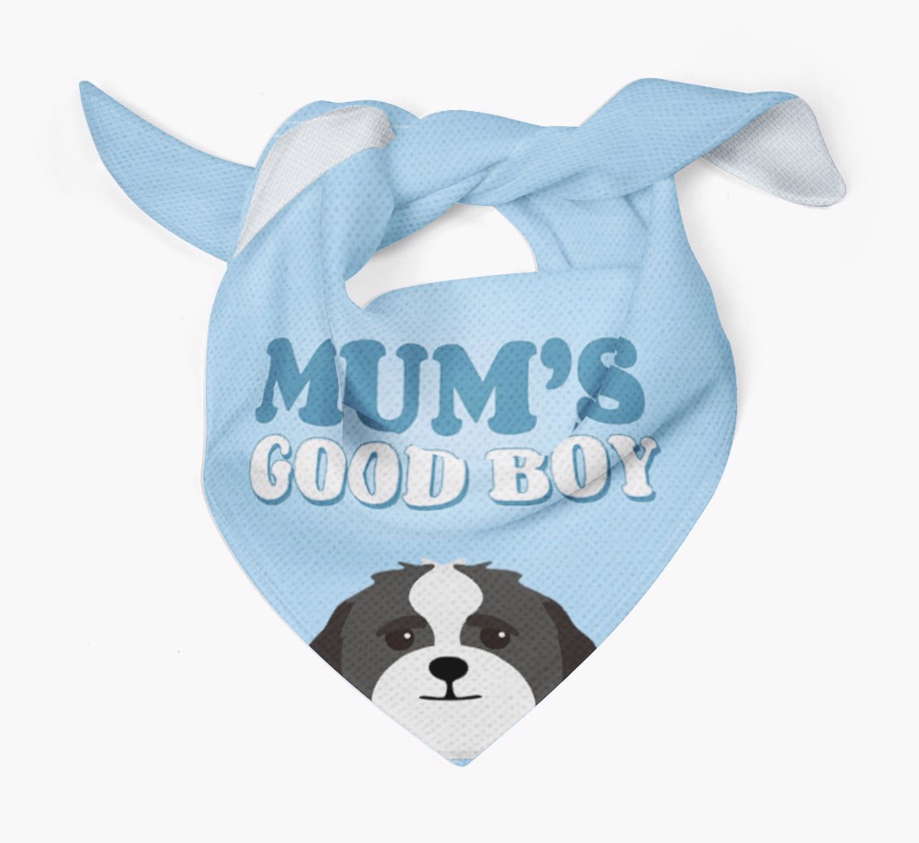 'Mum's Good Boy' - Personalised {breedFullName} Bandana