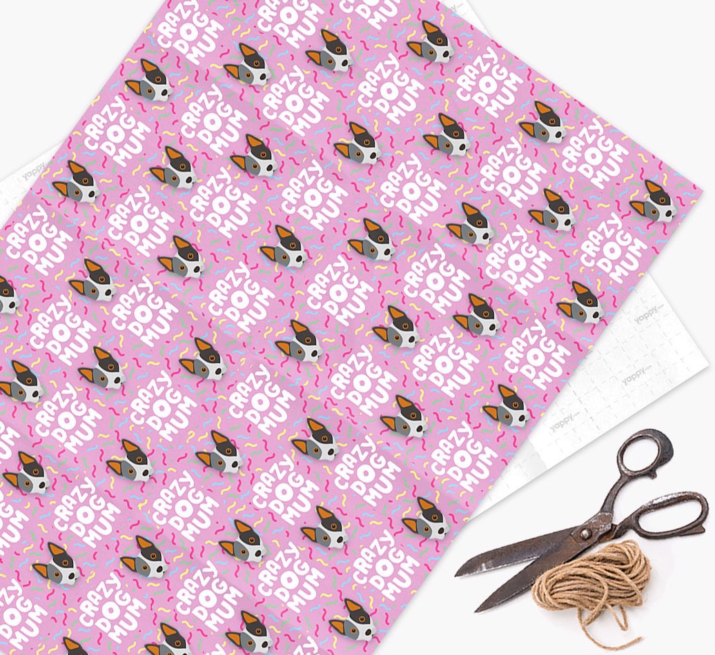 'Crazy Dog Mum' - Personalised {breedFullName} Wrapping Paper