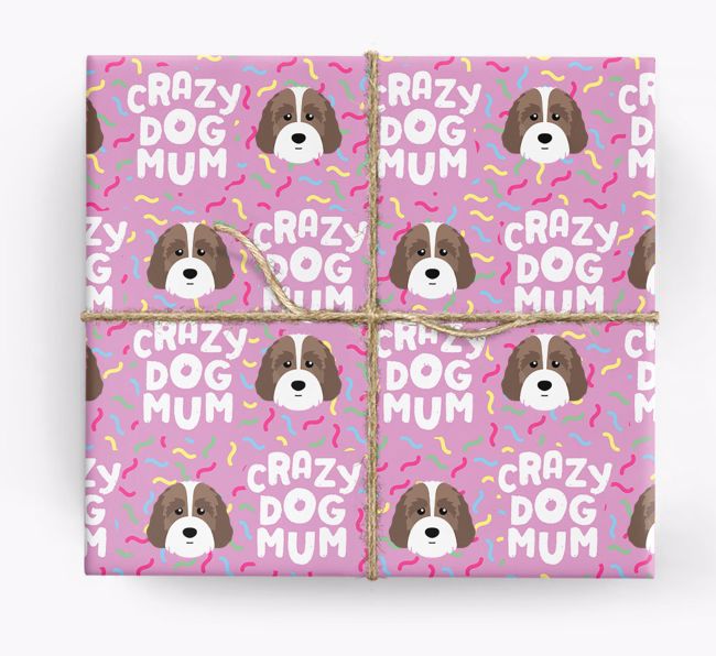 'Crazy Dog Mum' - Personalised {breedFullName} Wrapping Paper