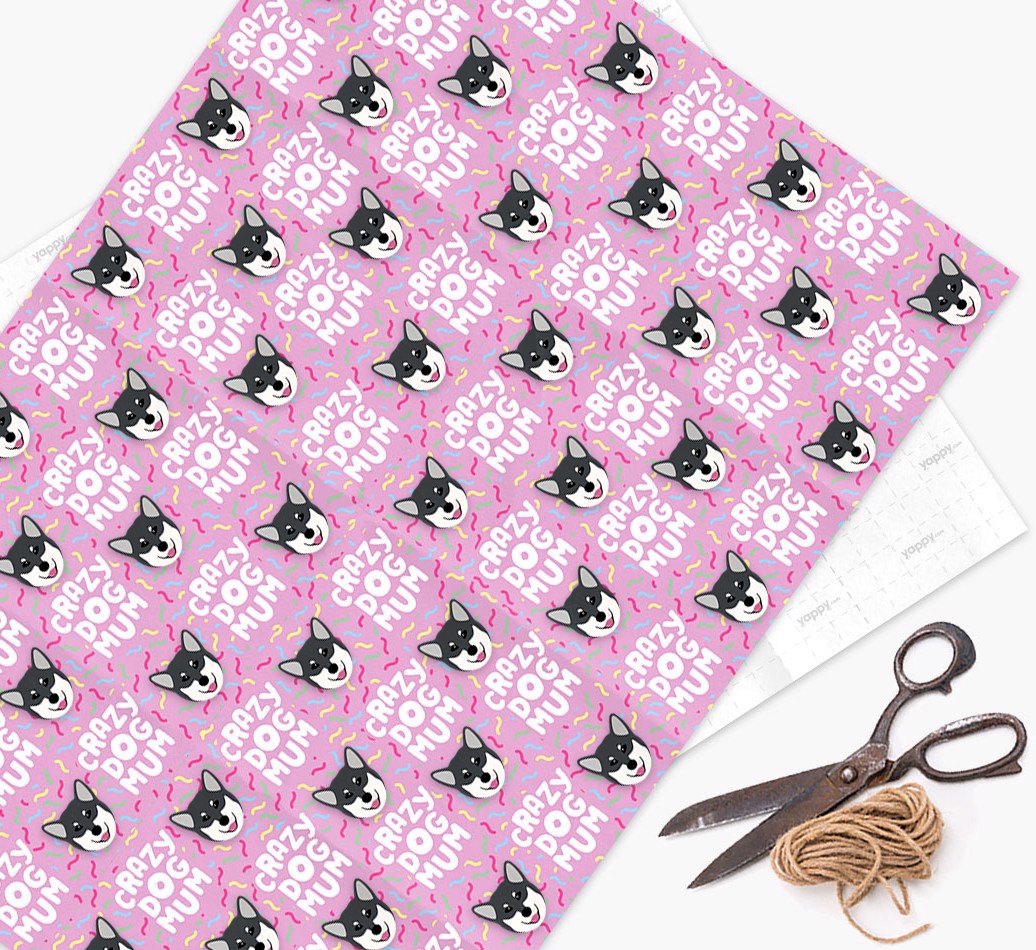 'Crazy Dog Mum' - Personalised {breedFullName} Wrapping Paper