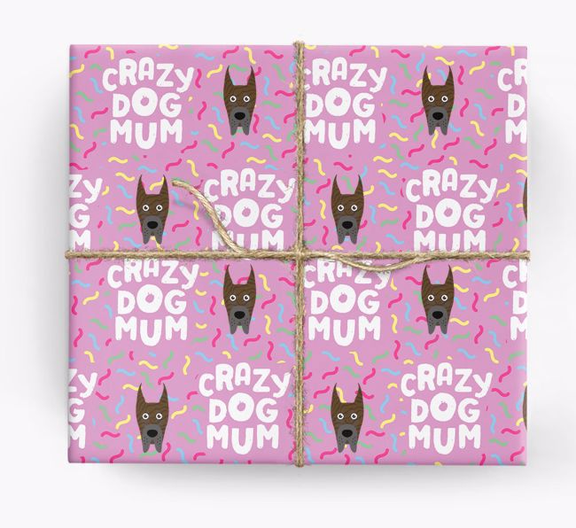 'Crazy Dog Mum' - Personalised {breedFullName} Wrapping Paper