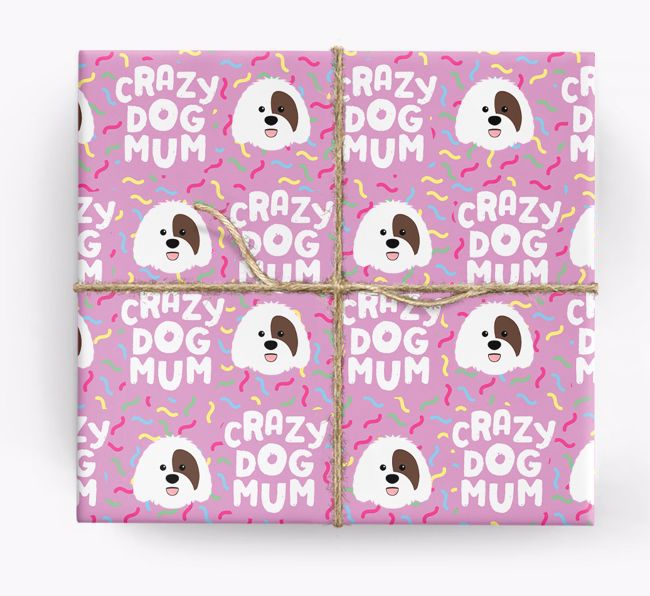 'Crazy Dog Mum' - Personalised {breedFullName} Wrapping Paper